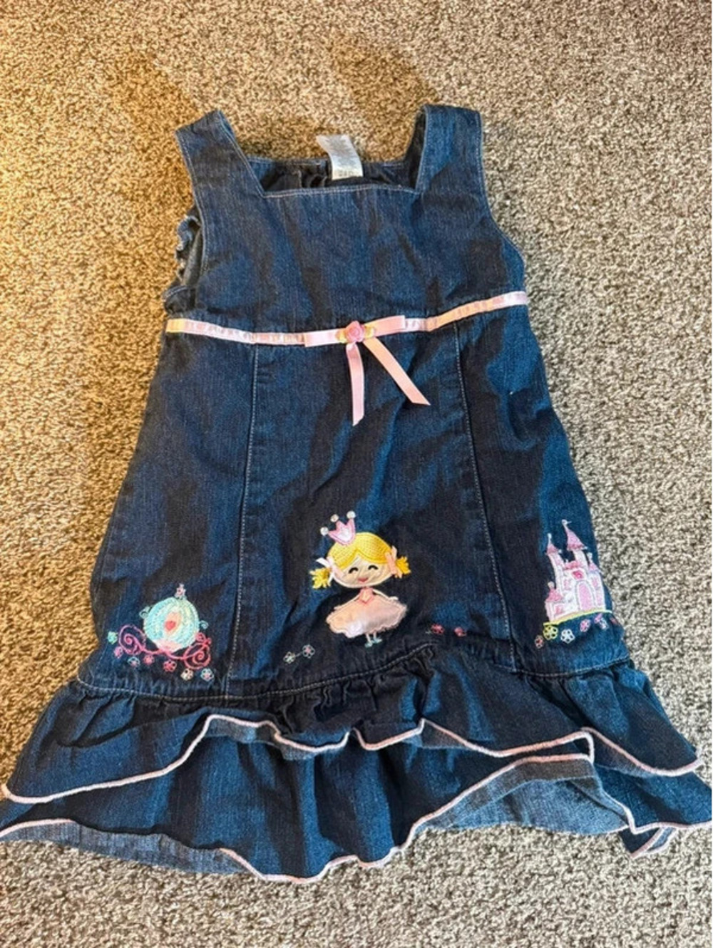 Vintage Toddler Girls Disney Princess Denim Dress Size 4T